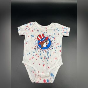 Buc ees infant unisex baby 12 months 4th of July themed one piece